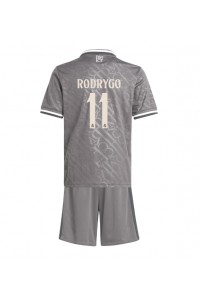 Fotbalové Dres Real Madrid Rodrygo Goes #11 Dětské Třetí Oblečení 2024-25 Krátký Rukáv (+ trenýrky)